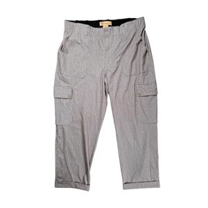 Democracy Ab Technology Women's Pants Size 16 Heather Grey Cropped Cargo Stretch